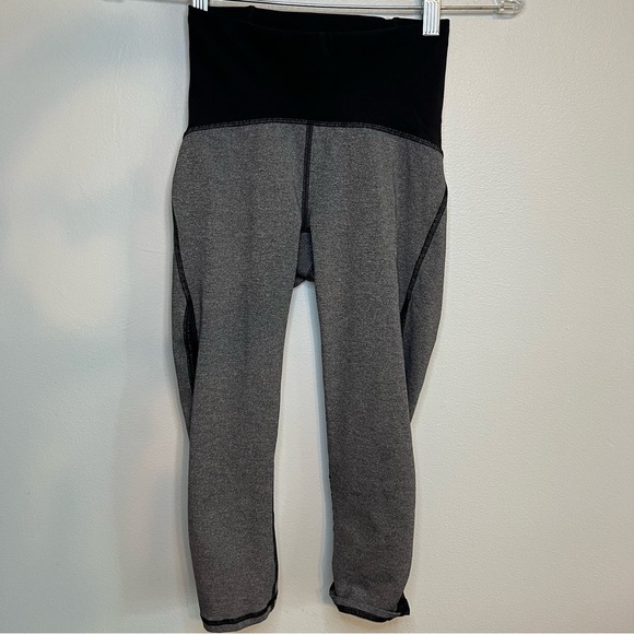 Lululemon Train Times Leggings Crop 17" Heathered Black Mesh Luxtreme TearTag 2 - Picture 3 of 10
